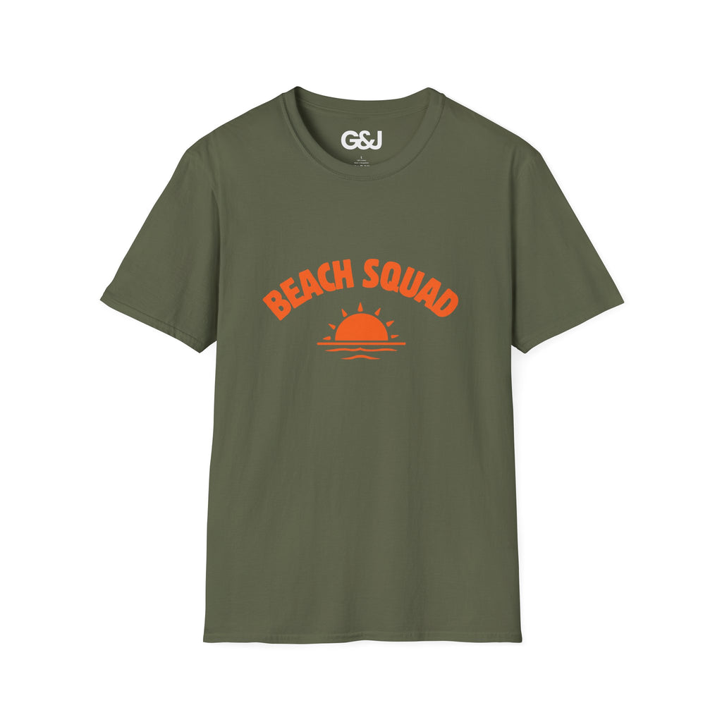 Beach Squad T-Shirt — Retro Sunset Graphic Tee for Beach Lovers
