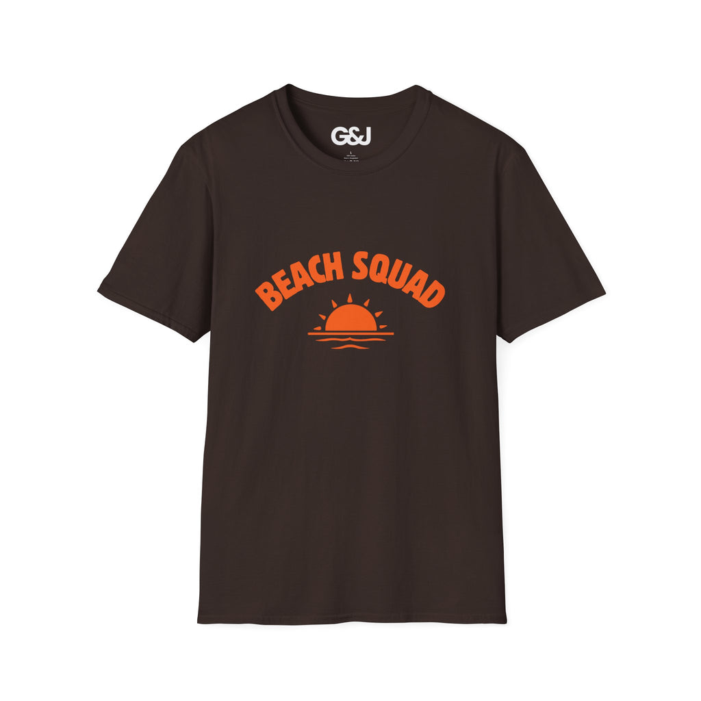 Beach Squad T-Shirt — Retro Sunset Graphic Tee for Beach Lovers