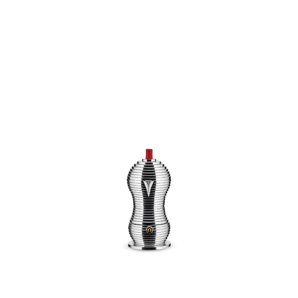 Alessi MDL02/3 B "Pulcina" Stove Top Espresso 3 Cup Coffee Maker in Aluminum Casting Handle And Knob in Pa, Black