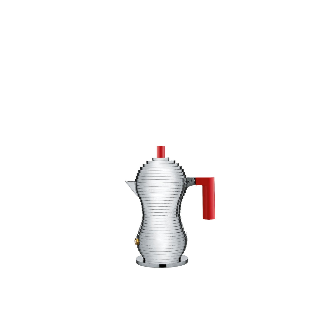 Alessi MDL02/3 B "Pulcina" Stove Top Espresso 3 Cup Coffee Maker in Aluminum Casting Handle And Knob in Pa, Black