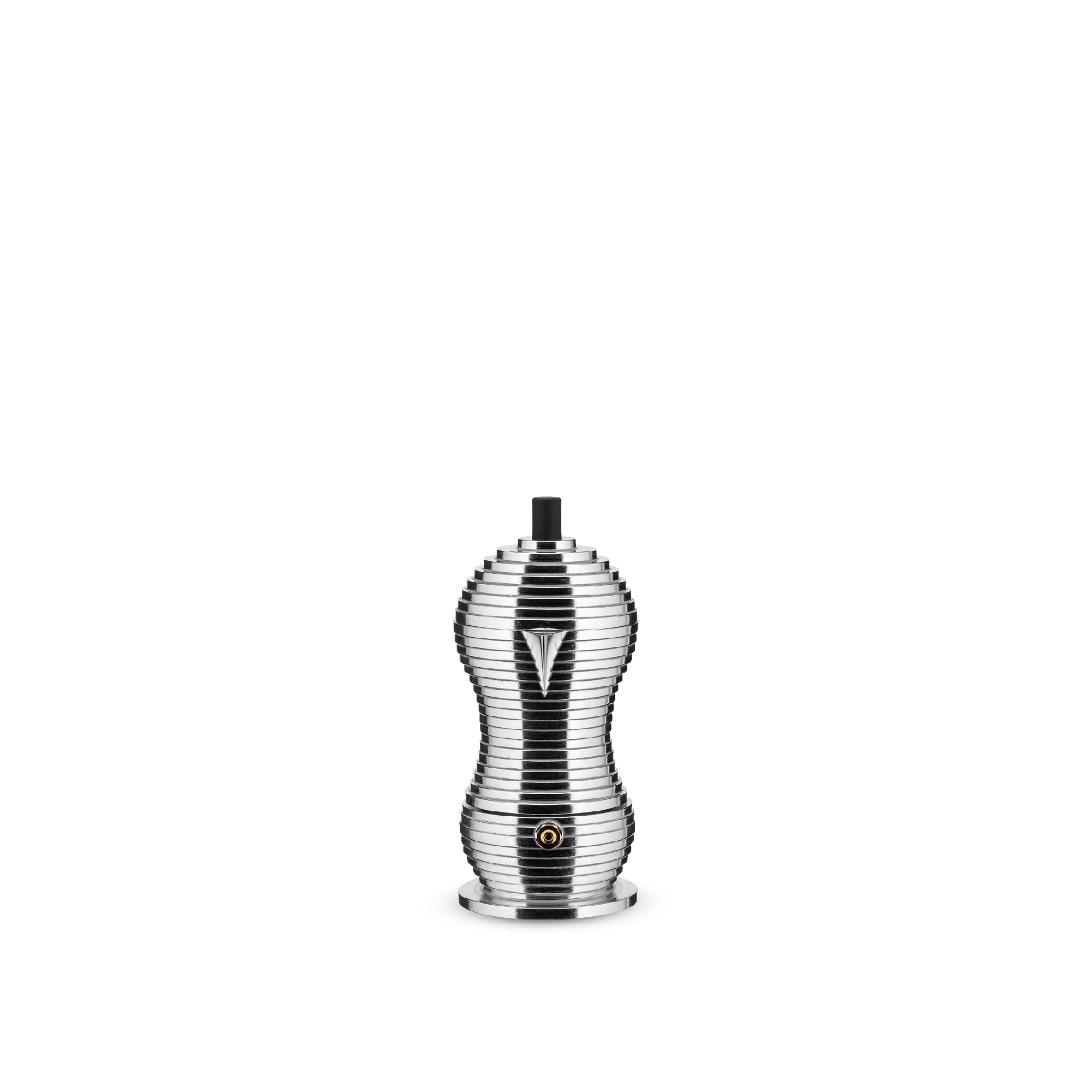 Alessi MDL02/3 B "Pulcina" Stove Top Espresso 3 Cup Coffee Maker in Aluminum Casting Handle And Knob in Pa, Black