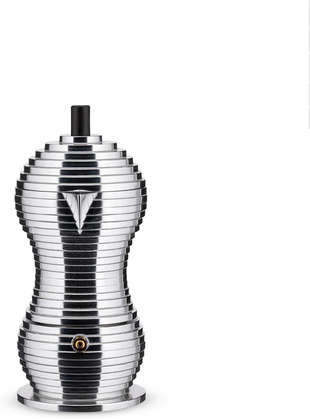 Alessi MDL02/3 B "Pulcina" Stove Top Espresso 3 Cup Coffee Maker in Aluminum Casting Handle And Knob in Pa, Black