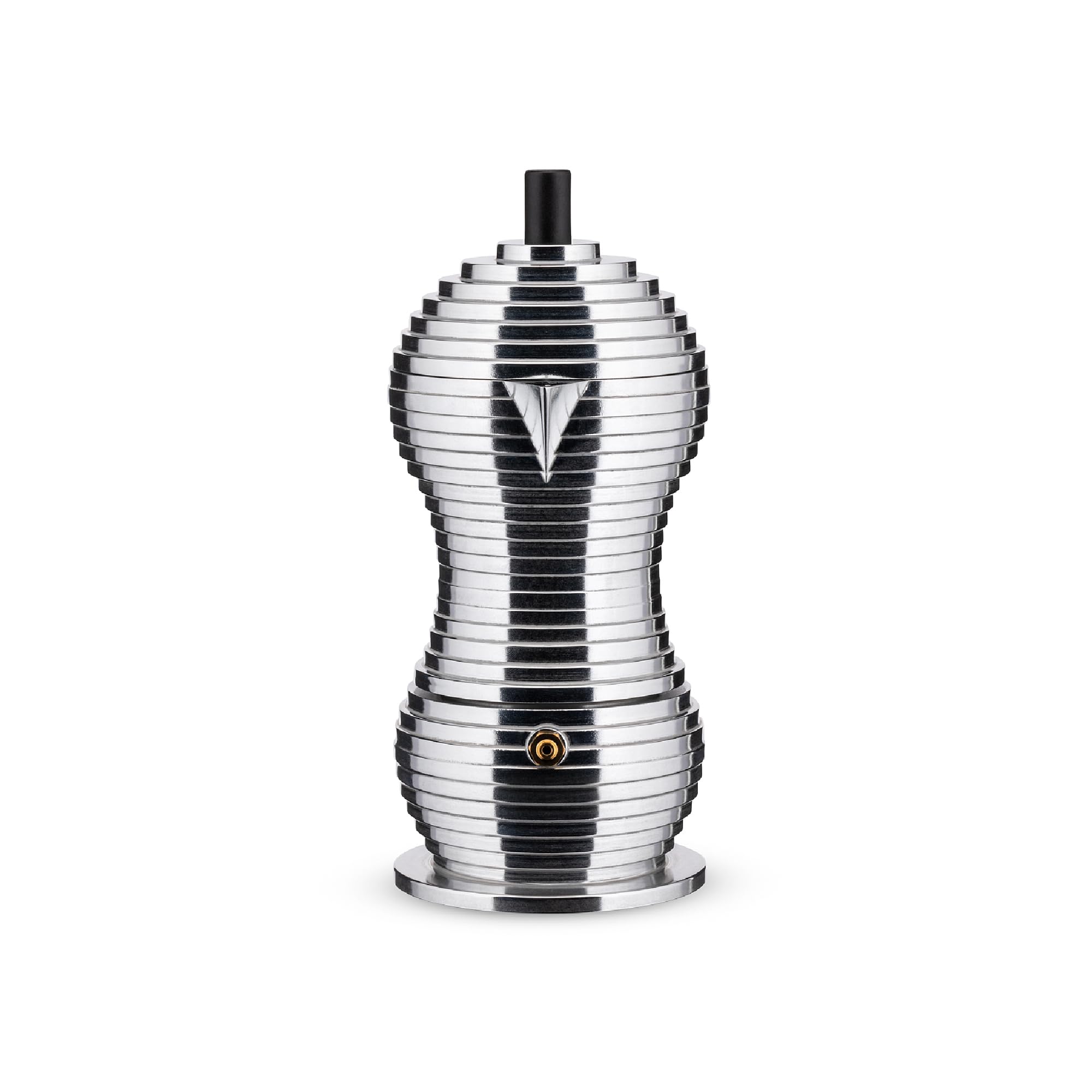 Alessi MDL02/3 B "Pulcina" Stove Top Espresso 3 Cup Coffee Maker in Aluminum Casting Handle And Knob in Pa, Black