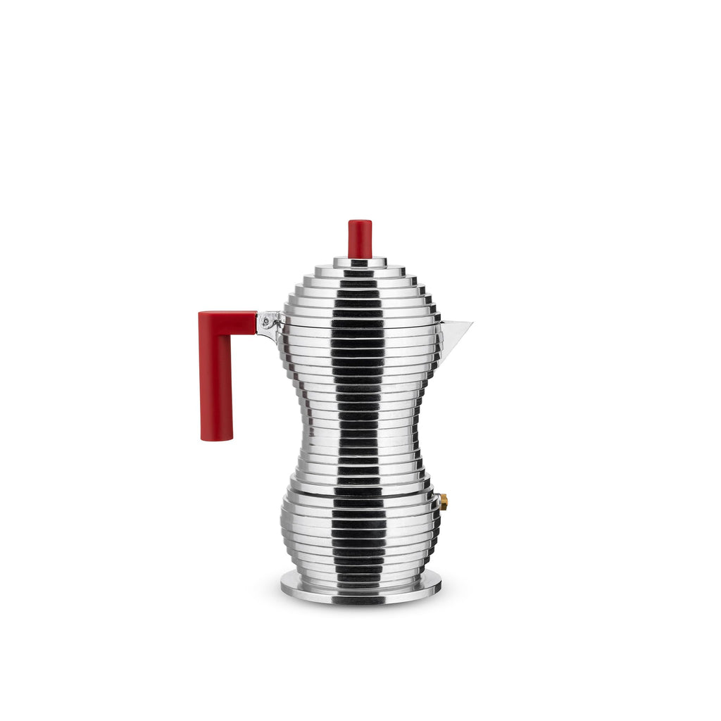 Alessi MDL02/3 B "Pulcina" Stove Top Espresso 3 Cup Coffee Maker in Aluminum Casting Handle And Knob in Pa, Black
