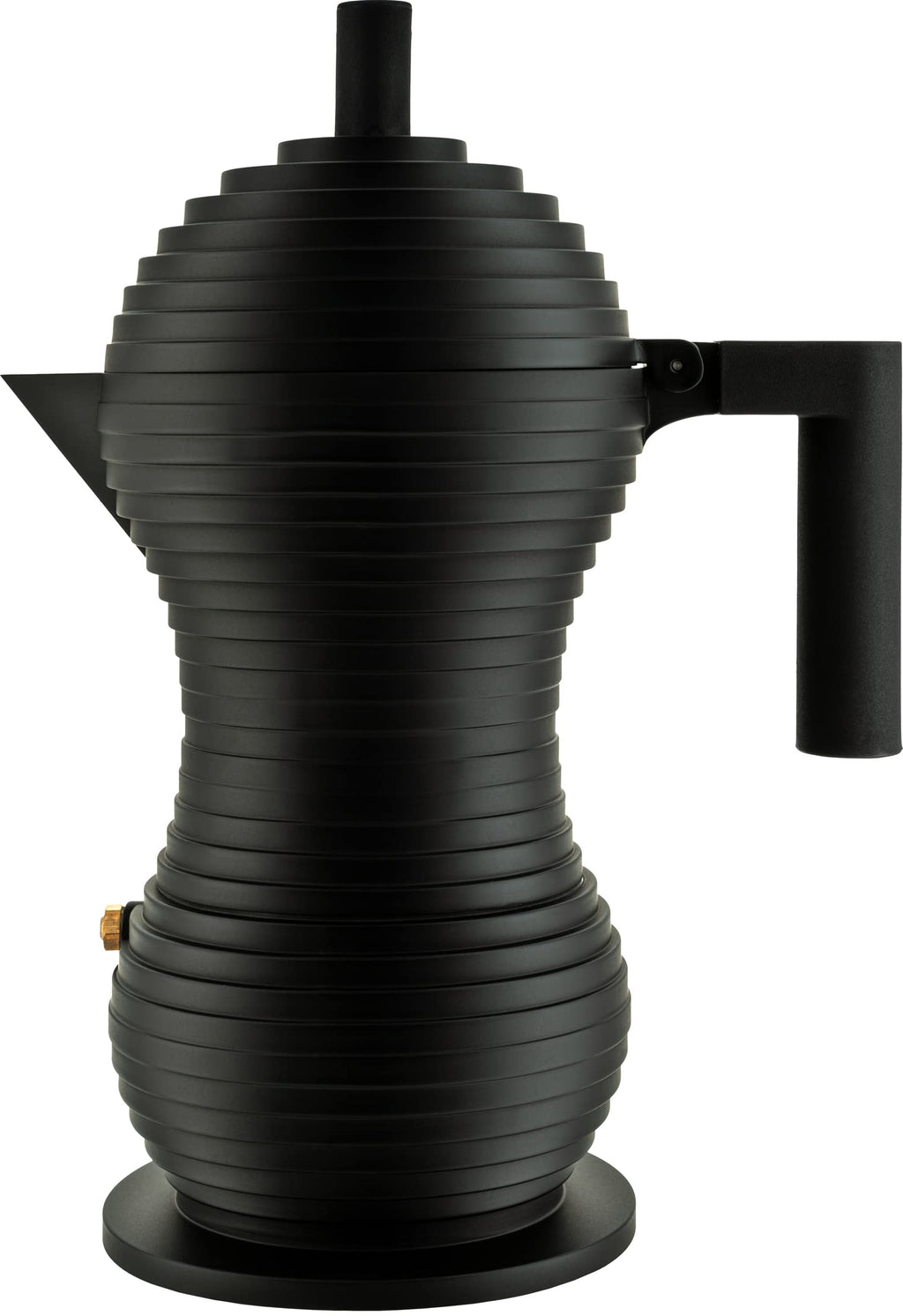 Alessi MDL02/3 B "Pulcina" Stove Top Espresso 3 Cup Coffee Maker in Aluminum Casting Handle And Knob in Pa, Black