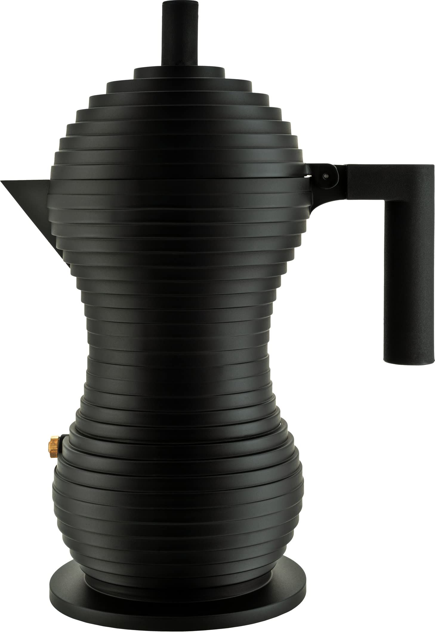 Alessi MDL02/3 B "Pulcina" Stove Top Espresso 3 Cup Coffee Maker in Aluminum Casting Handle And Knob in Pa, Black