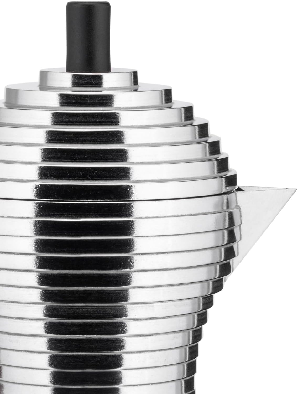 Alessi MDL02/3 B "Pulcina" Stove Top Espresso 3 Cup Coffee Maker in Aluminum Casting Handle And Knob in Pa, Black