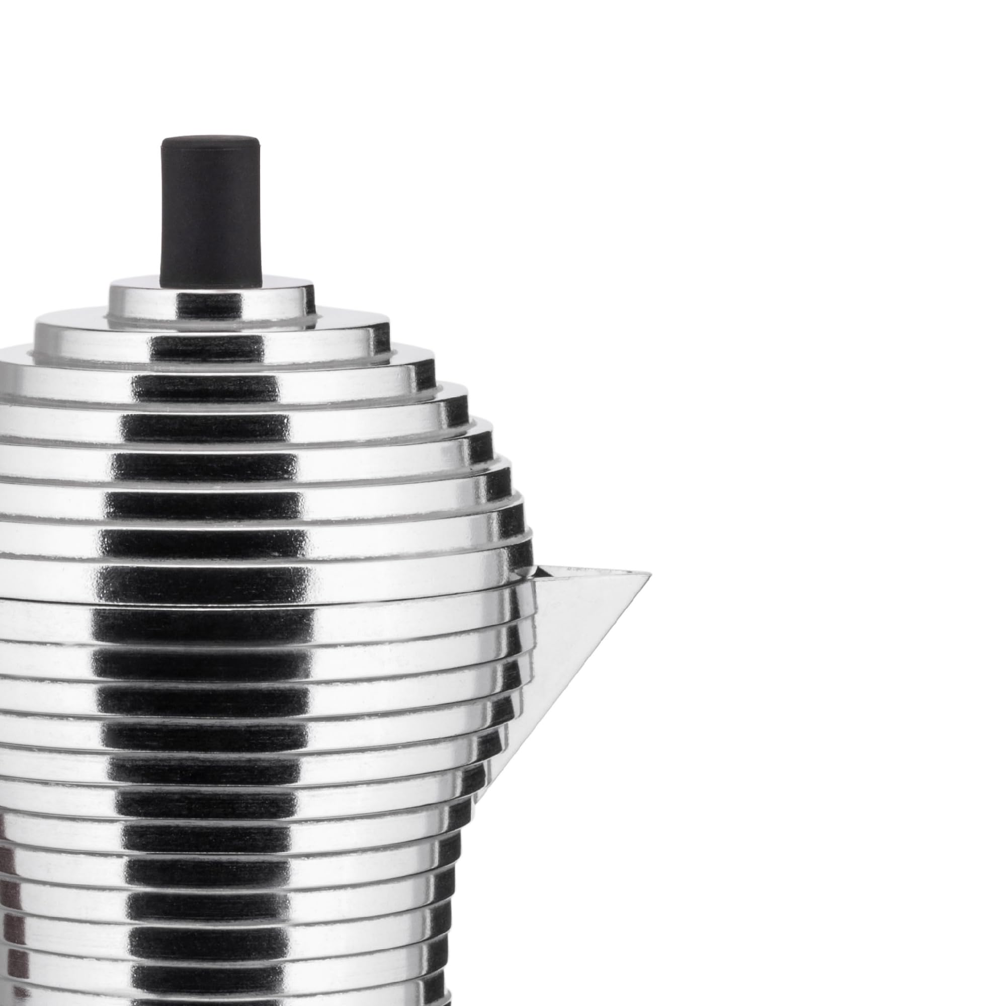 Alessi MDL02/3 B "Pulcina" Stove Top Espresso 3 Cup Coffee Maker in Aluminum Casting Handle And Knob in Pa, Black