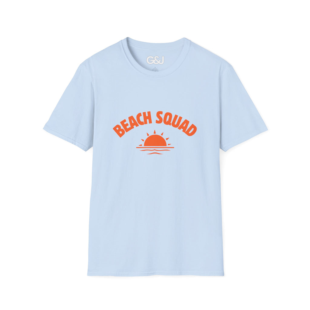 Beach Squad T-Shirt — Retro Sunset Graphic Tee for Beach Lovers